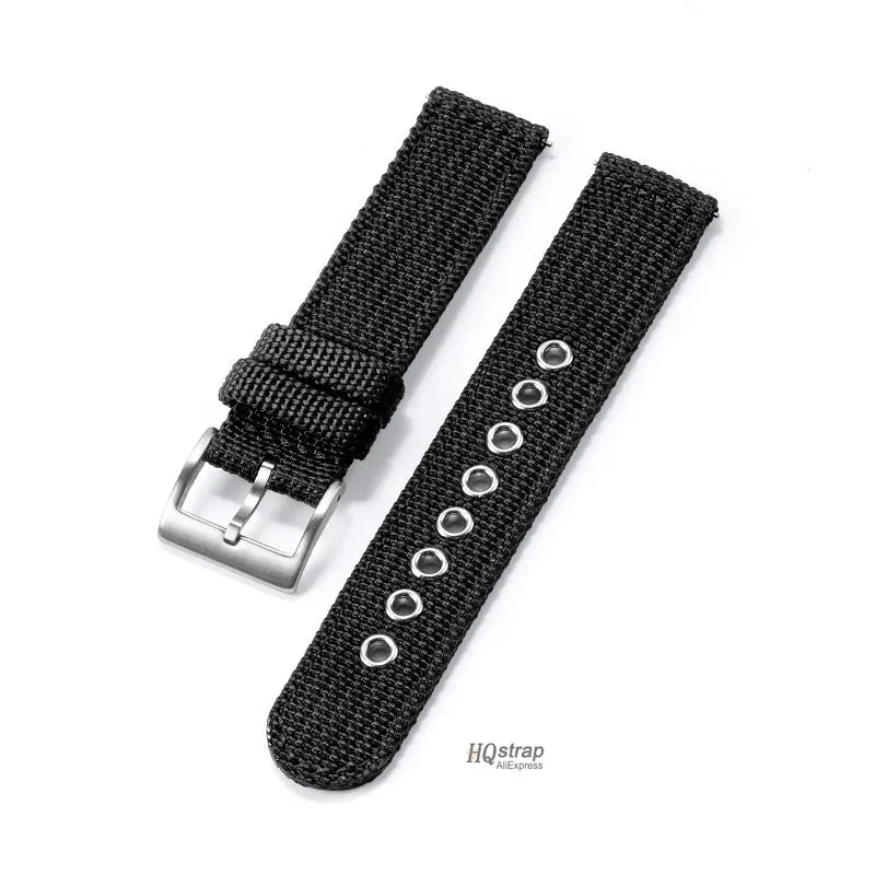 18mm 20mm 22mm Nylon Canvas Quick Release Strap for Samsung Galaxy Watch 4 5 3 Huawei