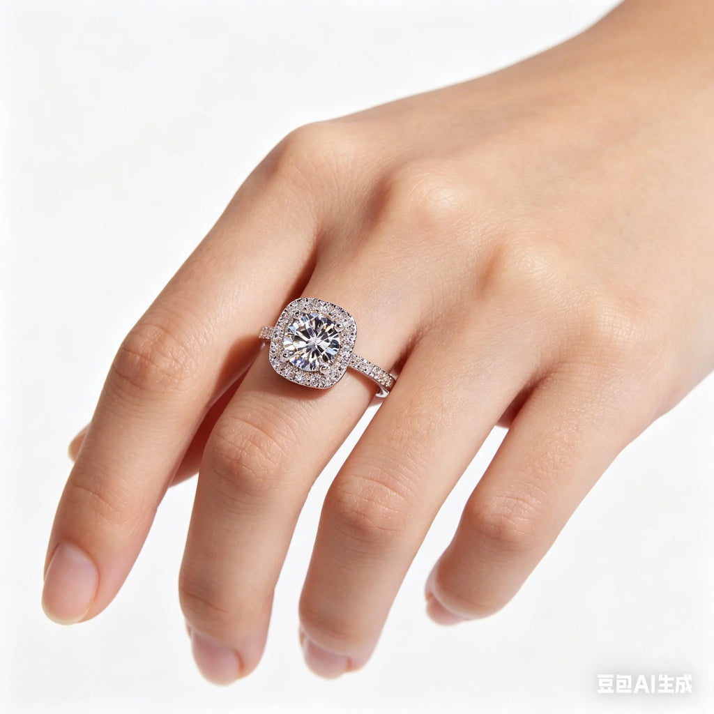 Silver Plated Stainless Steel Cubic Zirconia Adjustable Women's Wedding Engagement Ring