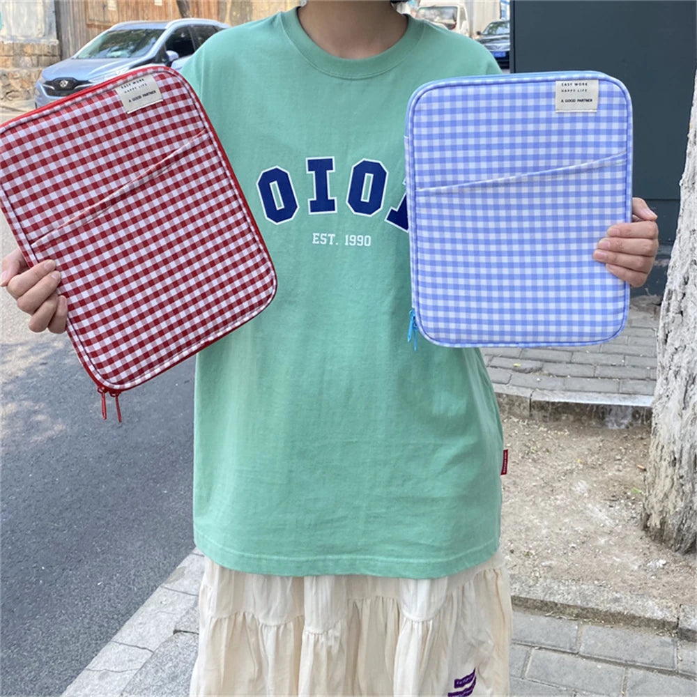CowLost | grid-cases-tablet-sleeve-bag-7-9-12-9-inch-handbag-for-ipad-pro-samsung-xiaomi |17