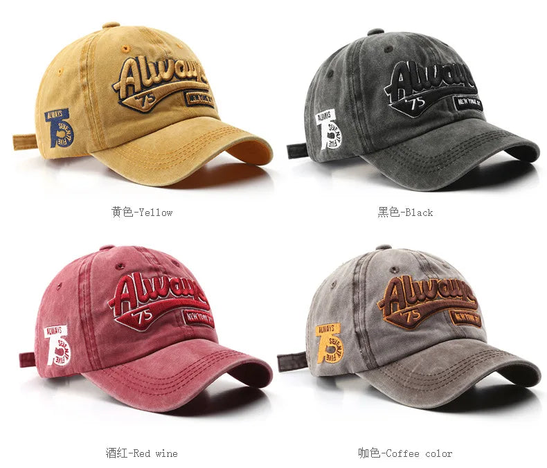 CowLost | baseball-cap-fashion-letter-embroidery-snapback-hat-vintage |8