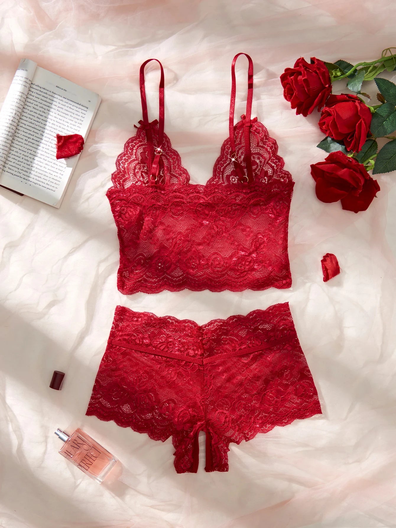CowLost | women-floral-sexy-lingerie-set-perspective-bra-and-crotchless-panties-sets |3