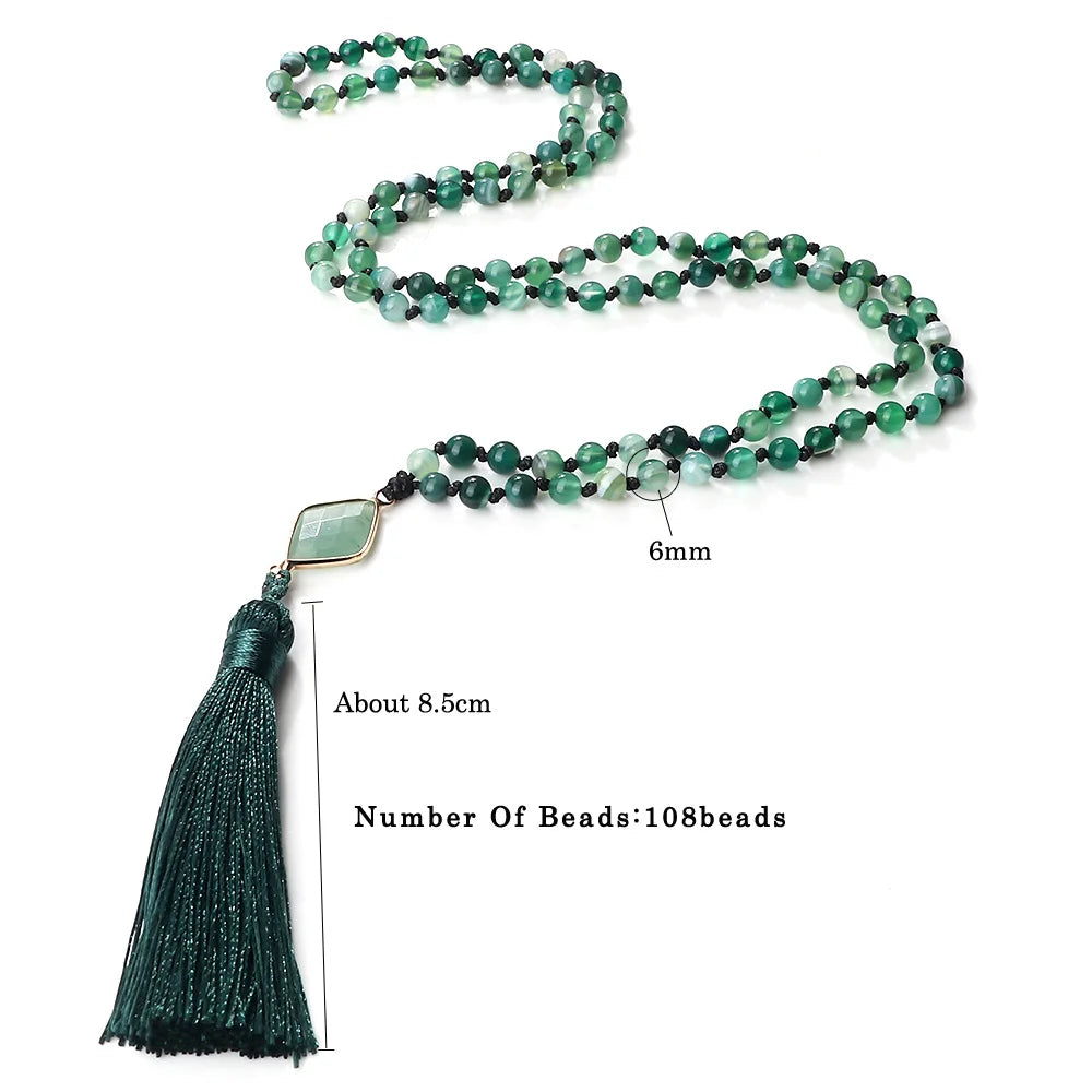 CowLost | handbags-bohemian-108-beaded-mala-tassel-necklace-natural-stone-yoga-jewelry |7