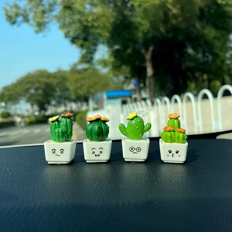CowLost | 4pcs-resin-simulation-cactus-car-decoration-mini-succulent-decoration-home-office-desktop-computer-crafts-couple-small-gifts-toy |9