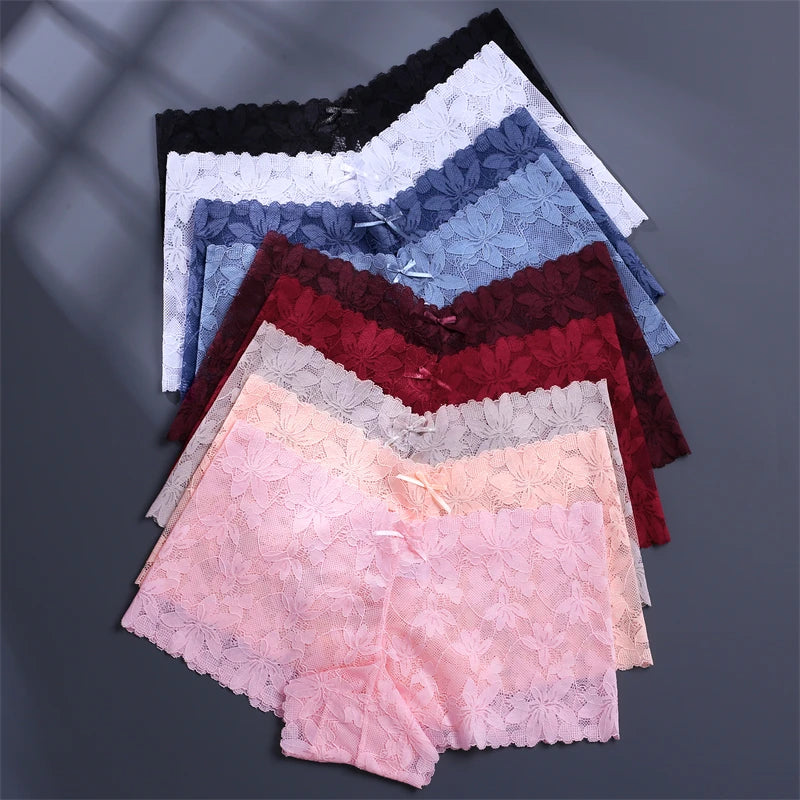 CowLost | activewear-pants-4pcs-womens-low-waist-lace-boyshorts-underwear |10