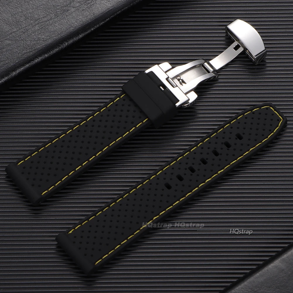 CowLost | product_id-20mm-22mm-breathable-waterproof-silicone-watch-strap-with-butterfly-buckle-for-men-and-women |11
