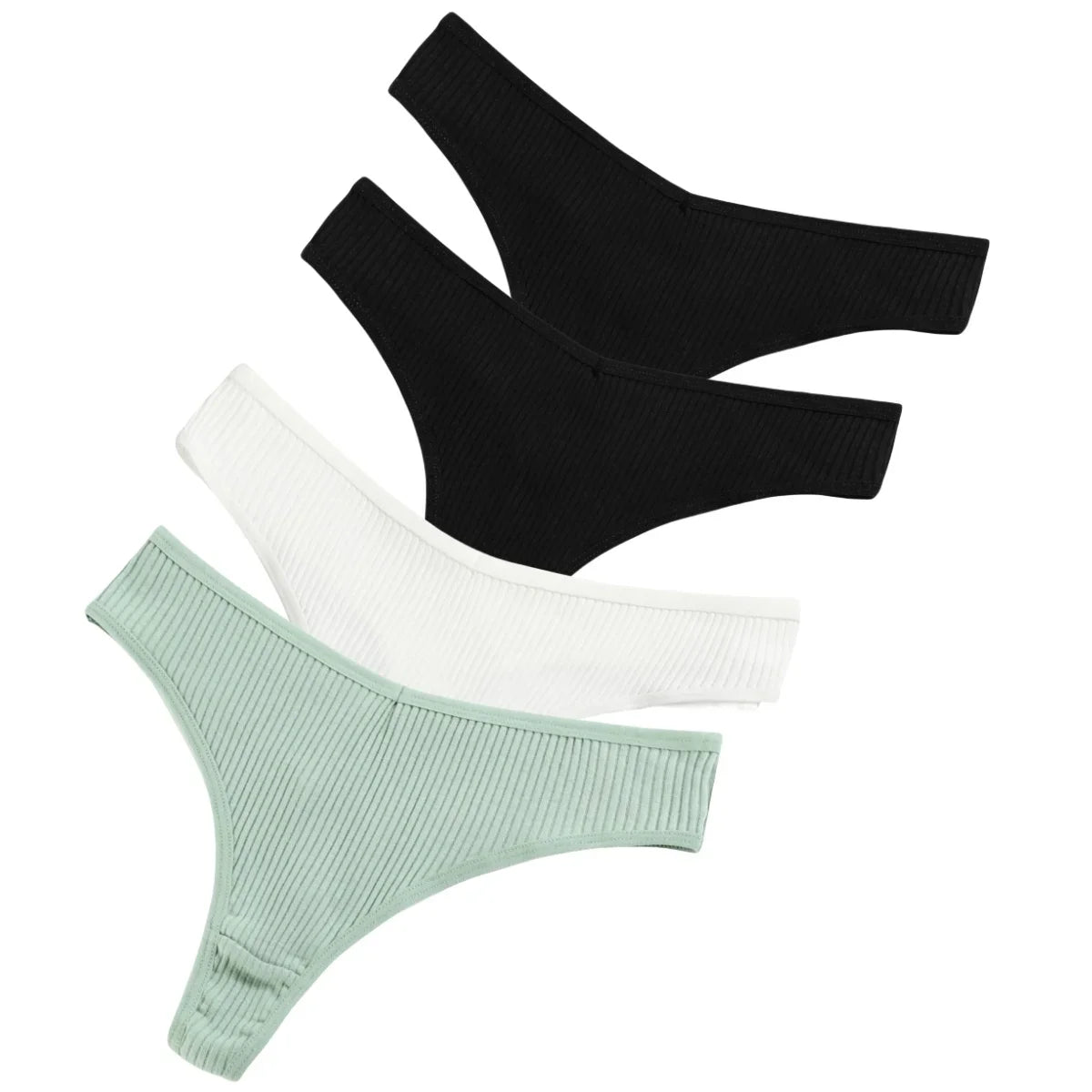 CowLost | product_id-4pcs-women-cotton-low-rise-solid-color-v-waist-g-string-thongs-m-xxl |37