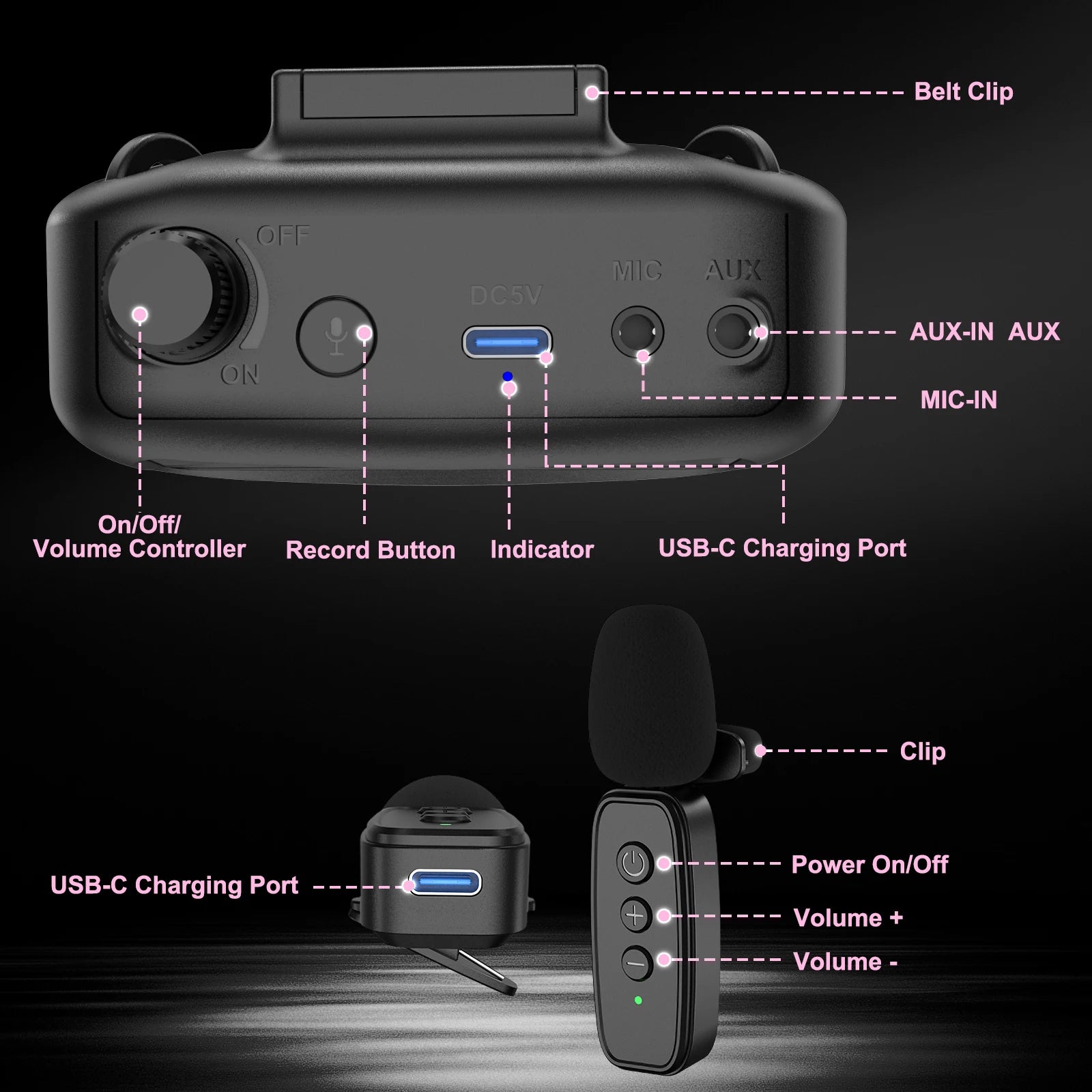CowLost | product_id-wireless-portable-voice-amplifier-with-lavalier-microphone-rechargeable-clip-on-speaker-for-teachers-and-tour-guides |5