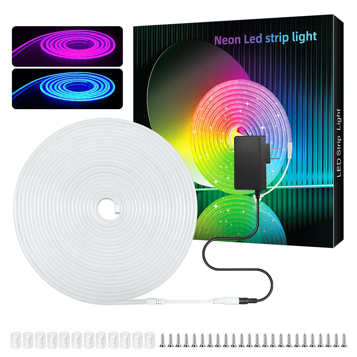 Mexllex 10m Neon LED Strip 120 LED/M IP65 Waterproof Outdoor Plug-In for Indoor & Party Decor
