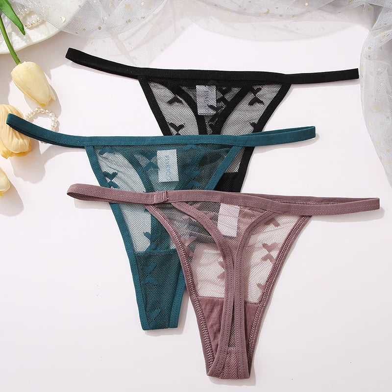 CowLost | activewear-pants-6pcs-women-transparent-mesh-thong-panties-g-string |8