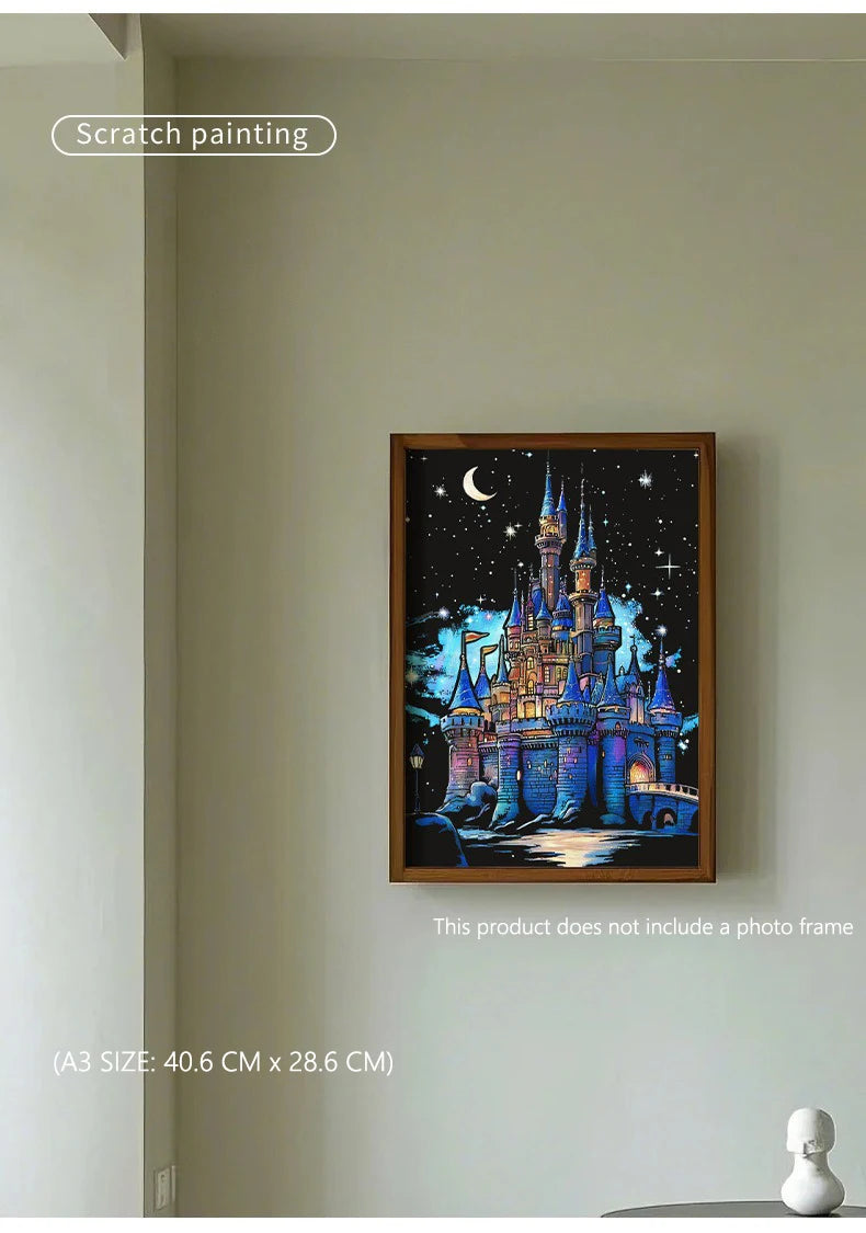 CowLost | product_id-4pcs-a3-diy-scratch-painting-set-colosseum-forbidden-city-cherry-blossom-castle-night-view |14
