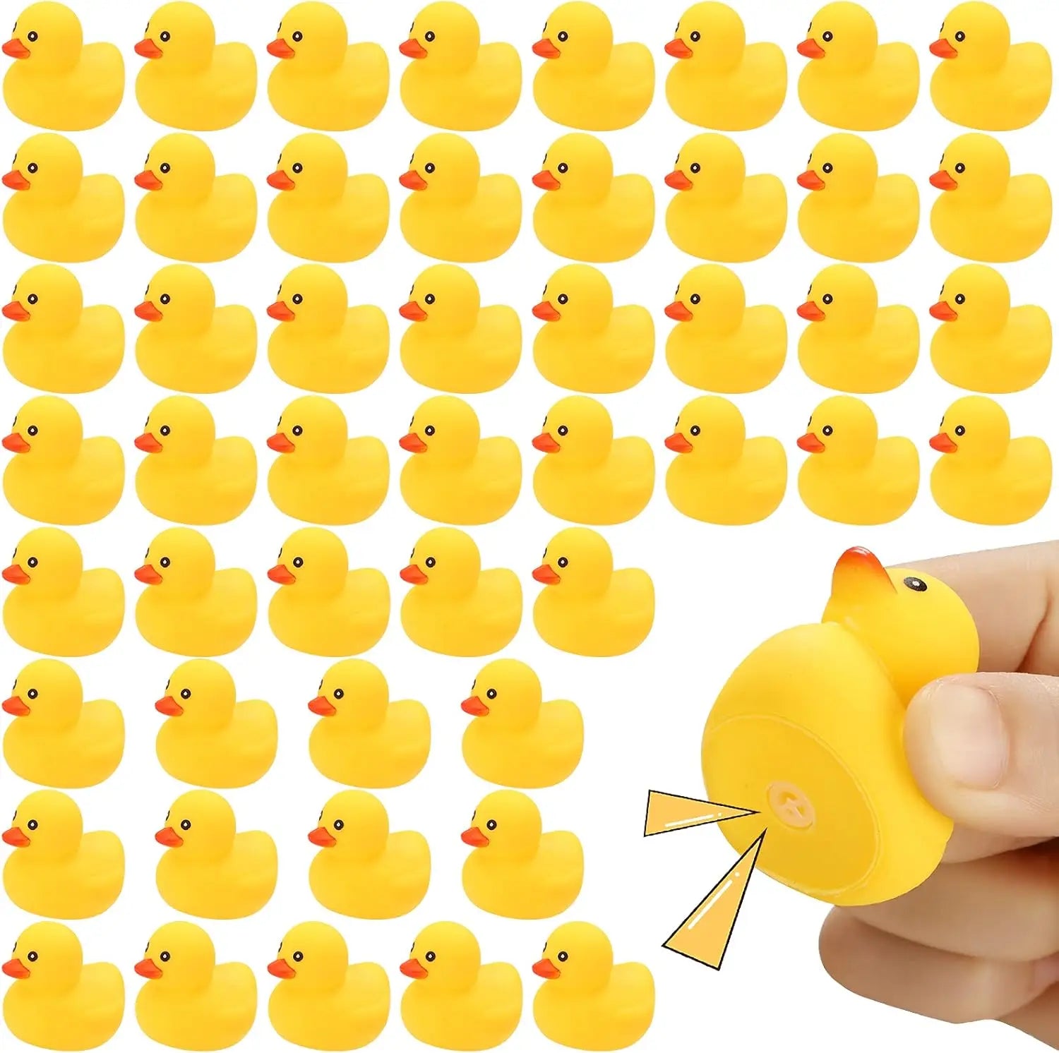 CowLost | product_id-1-100-pcs-yellow-squeaky-rubber-ducks-for-party-favors-prizes-and-car-decor |7