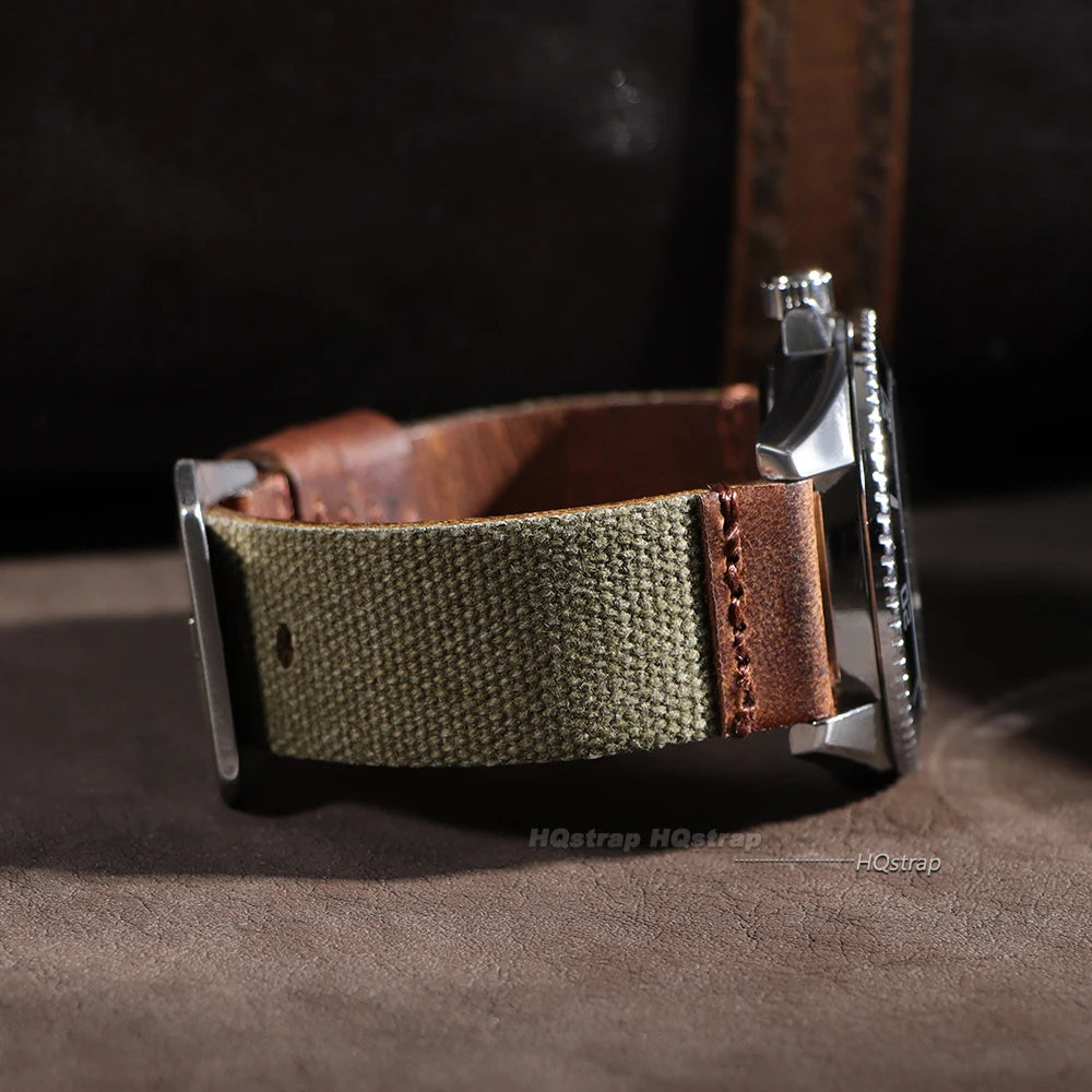 CowLost | product_id-hqstrap-nylon-calfskin-leather-watchbands-20mm-24mm-unisex-replacement-straps |6