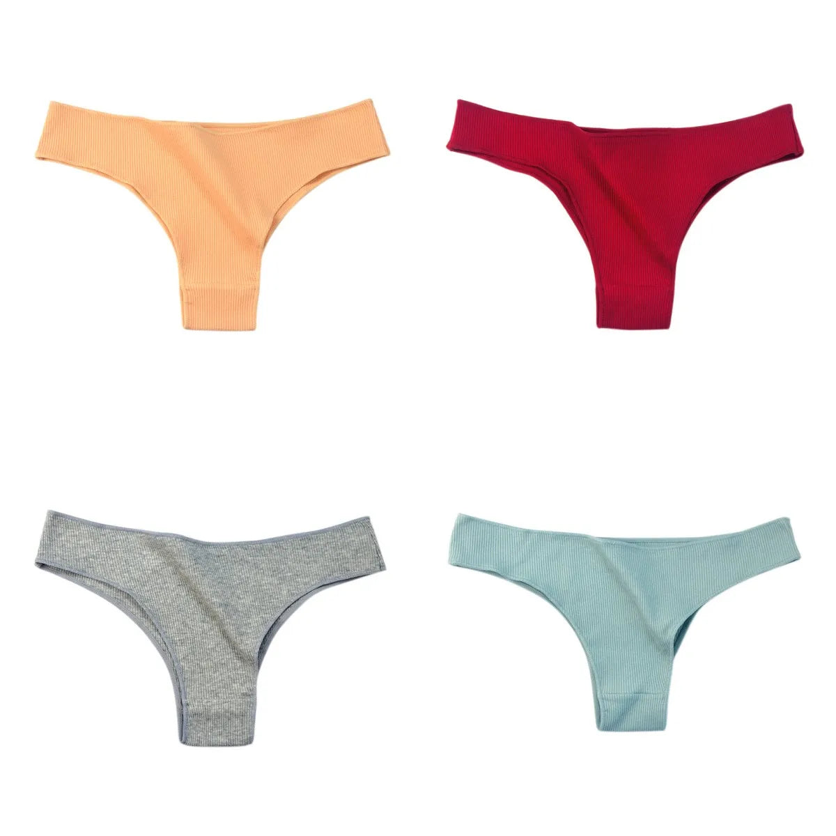 CowLost | product_id-4-pack-womens-cotton-breathable-low-waist-solid-briefs-m-xl |18