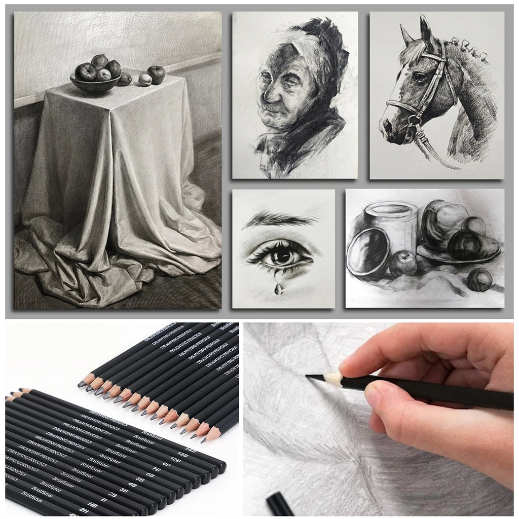 CowLost | standard-erasers-product_id-29pcs-portable-drawing-and-sketching-pencil-set-with-charcoal-sharpener-and-eraser |12