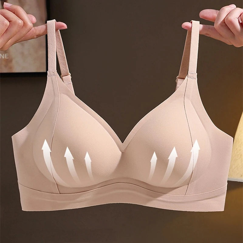 CowLost | seamless-wire-free-push-up-bra-comfortable-breathable-auxiliary-breast-retracting-supportive-enlarged-lifting-bra-bralette-sexy |2