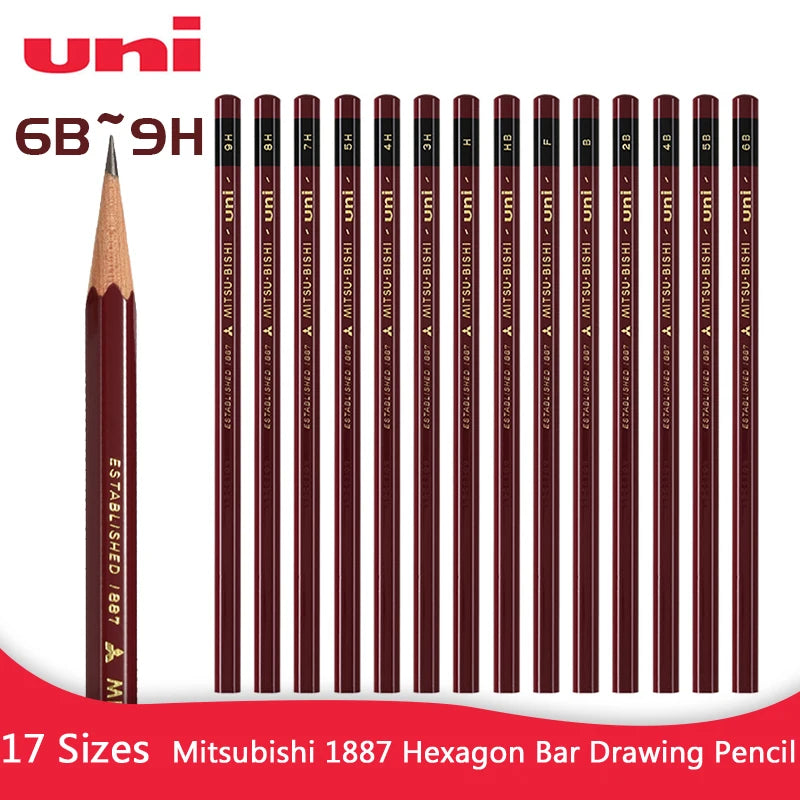 CowLost | product_id-12pcs-uni-mitsubishi-sketching-pencils-6b-9h-multi-hardness-wood-art-supplies |1