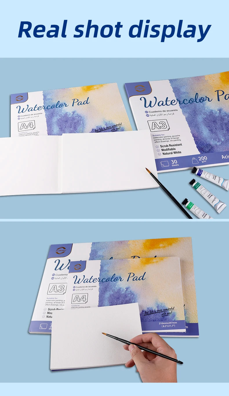 CowLost | watercolor-book-with-coarse-grain-200g-thickened-with-full-wood-pulp |16