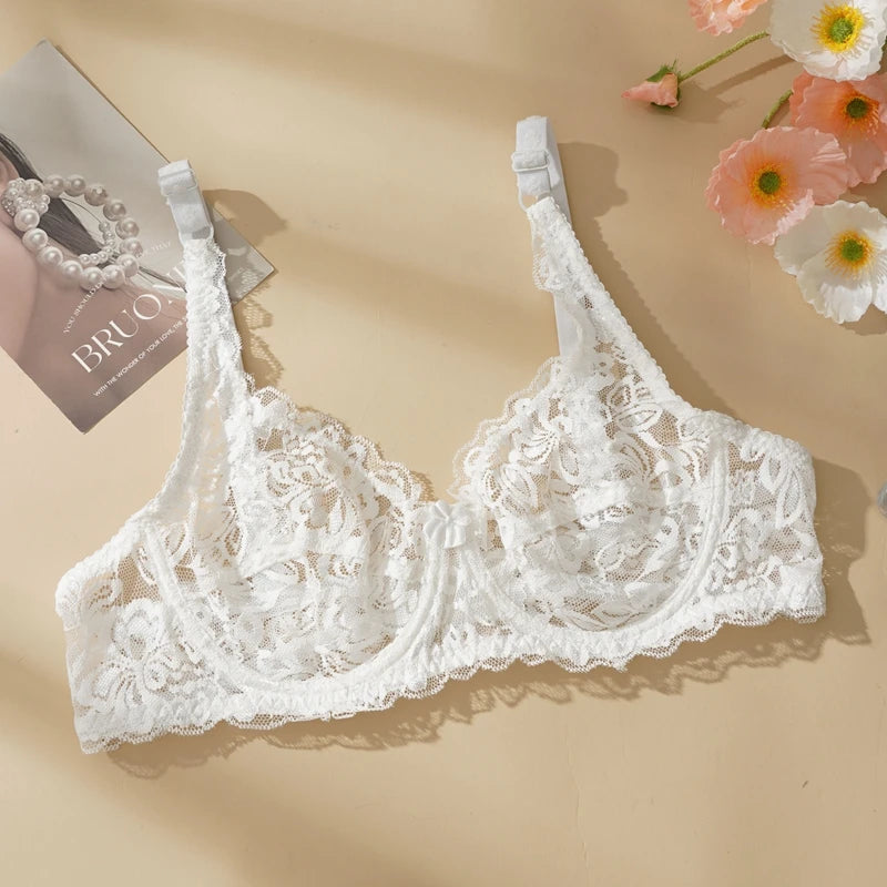 CowLost | sexy-push-up-hollow-out-lace-bras-women-mesh-transparent-lingerie |17