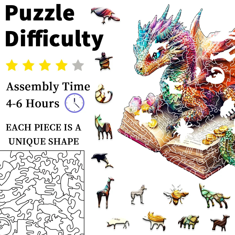 CowLost | product_id-dragon-wooden-jigsaw-puzzle-irregular-animal-shape-brain-game-stress-relief-gift-for-adults |3