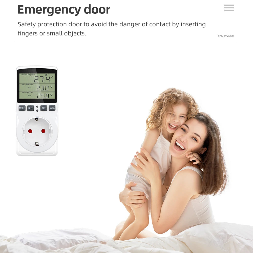 LCD Digital Thermostat Timer Socket EU/US/FR/UK/AU Temperature Controller with Timer Switch