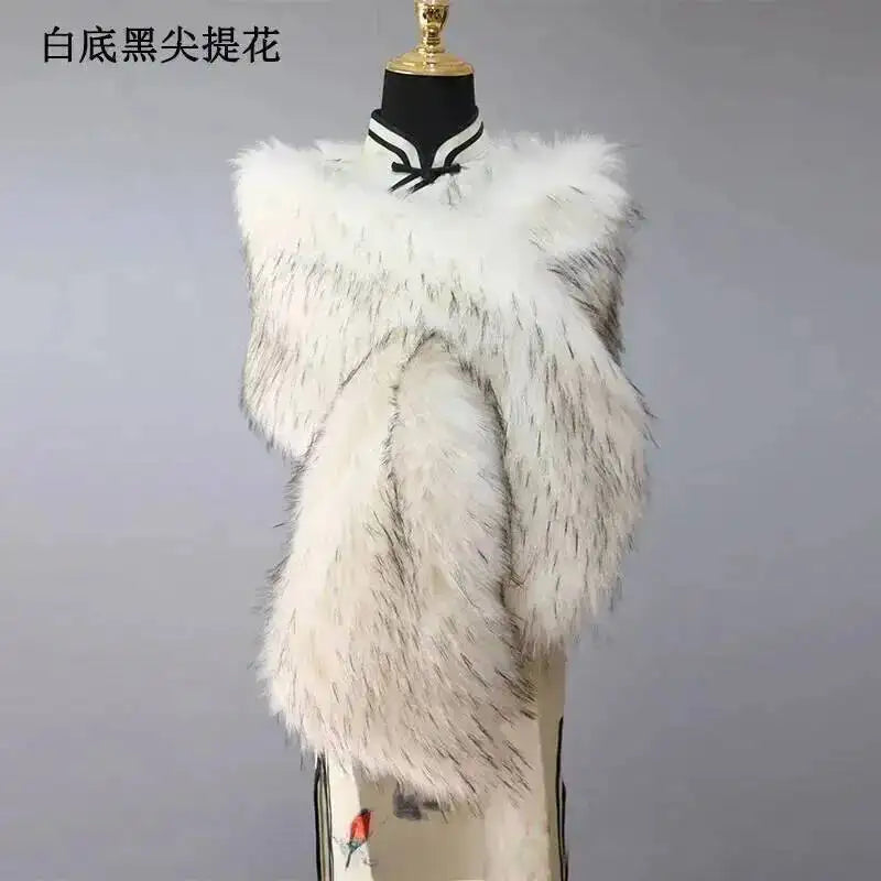 CowLost | 32-colors-165-30cm-women-luxury-warm-faux-fox-fur-shawl-winter-ladies-plush-scarf |84