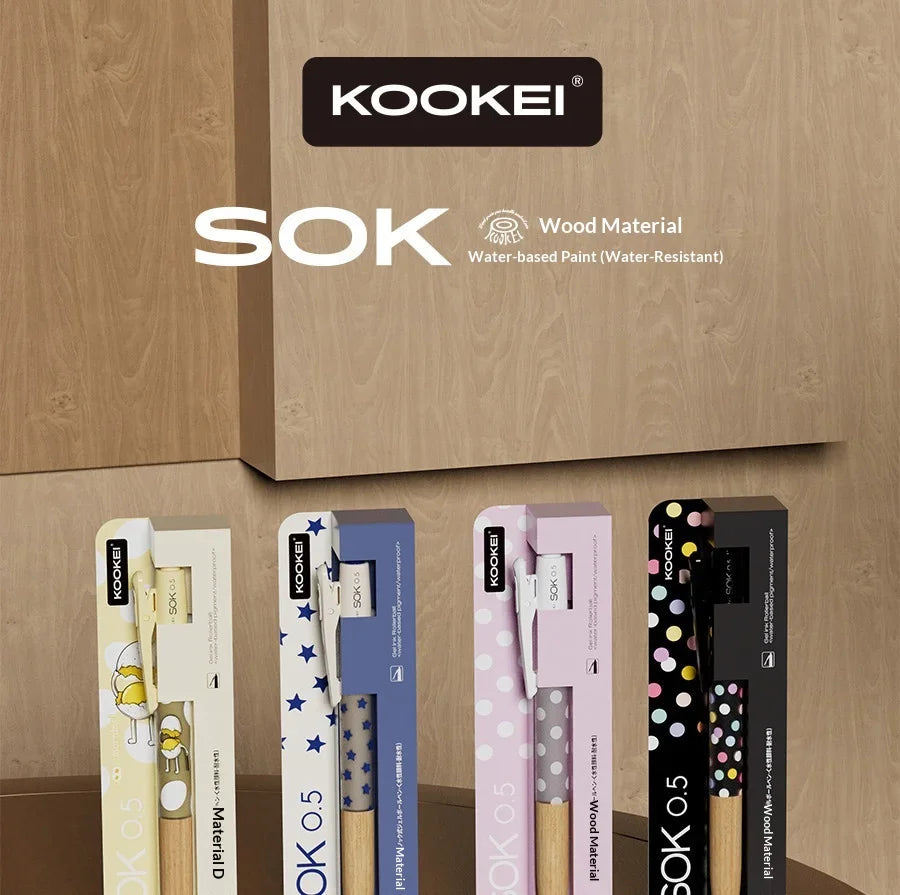 CowLost | product_id-kookei-gel-pen-with-oak-wood-handle-smooth-0-5mm-st-nib-fast-dry-ink-polka-dot-design-for-students-professionals |7