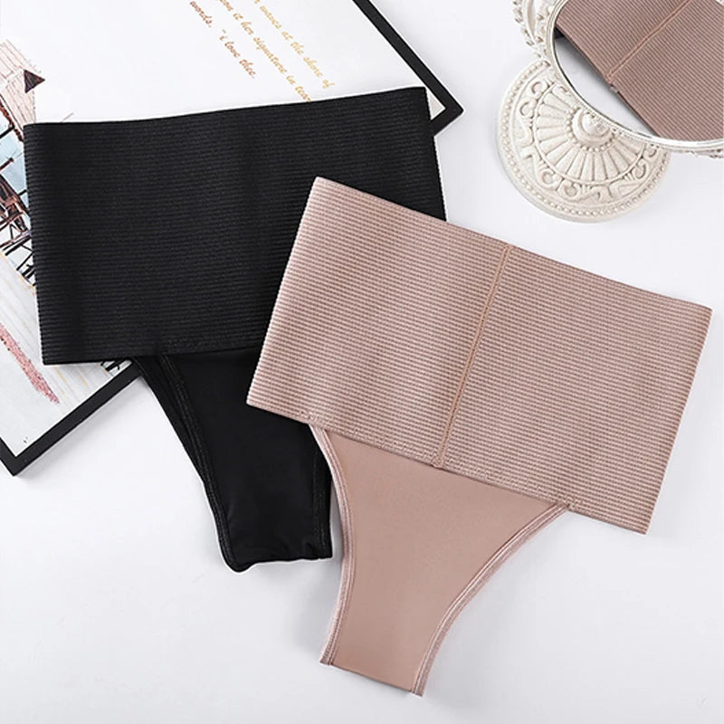 CowLost | womens-high-waist-control-shaper-thongs-xs-2xl-breathable-elastic |1