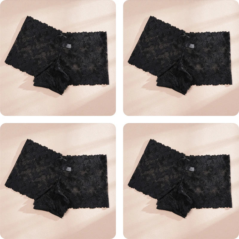CowLost | activewear-pants-4pcs-womens-low-waist-lace-boyshorts-underwear |27