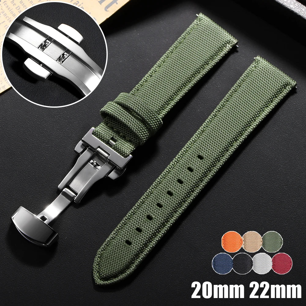 CowLost | bracelets-product_id-20mm-22mm-quick-release-waterproof-sailcloth-and-cowhide-watch-band-with-butterfly-buckle-for-omega-seiko |1
