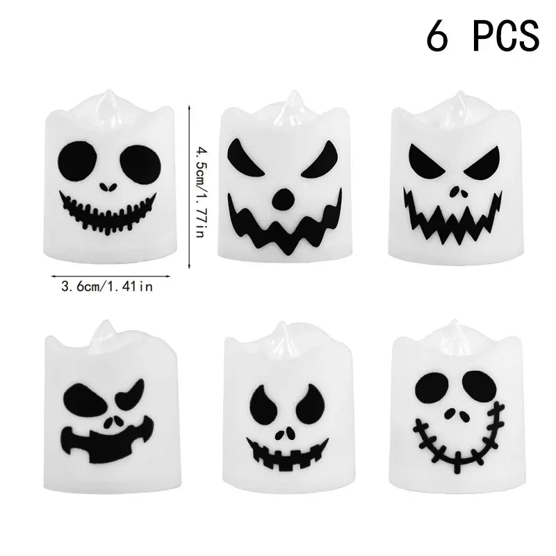 CowLost | 6pcs-halloween-led-ghost-pumpkin-candle-lights-for-party-and-home-decoration |6