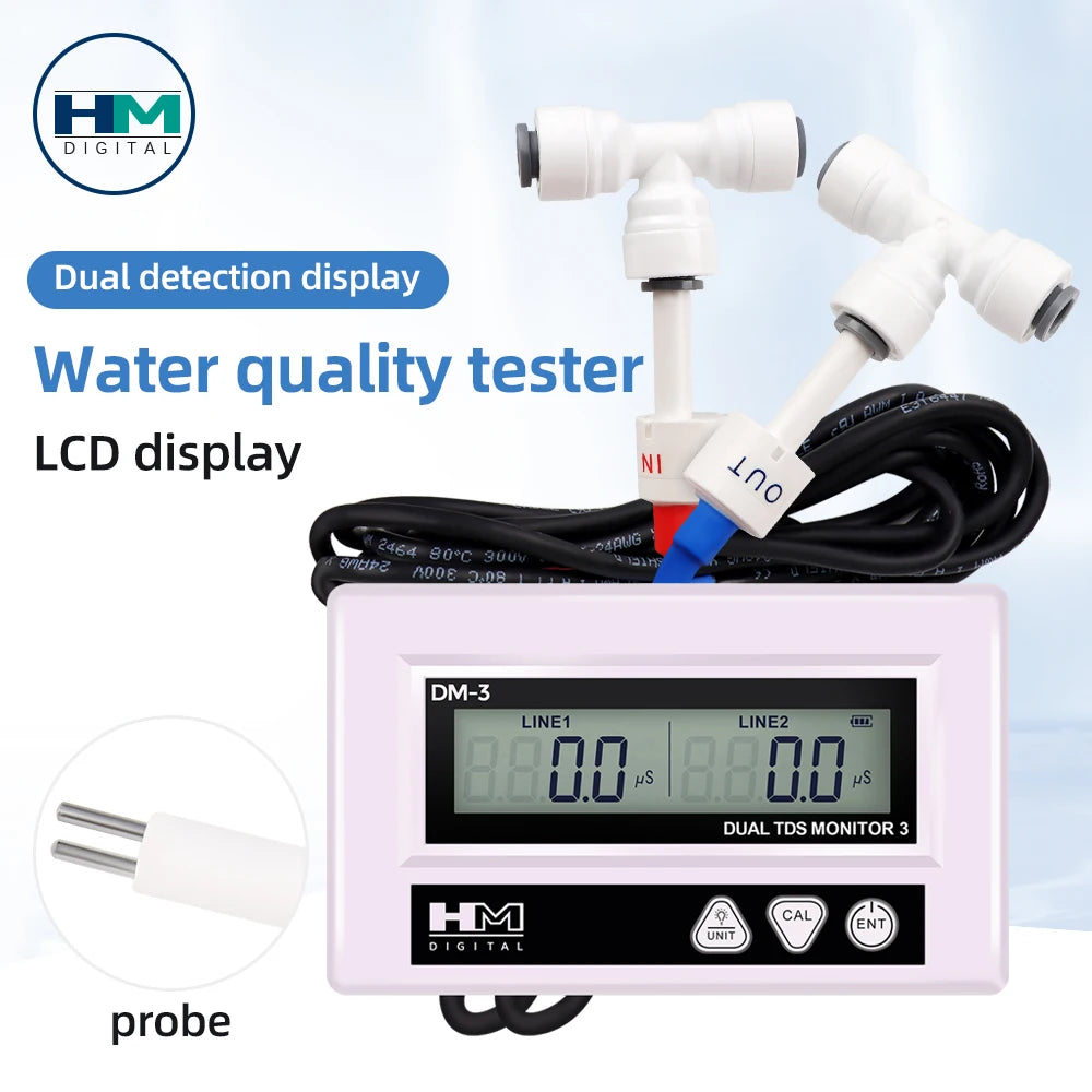 HM Digital Online Dual Channel TDS EC Meter LCD Water Quality Tester for Pool Laboratory