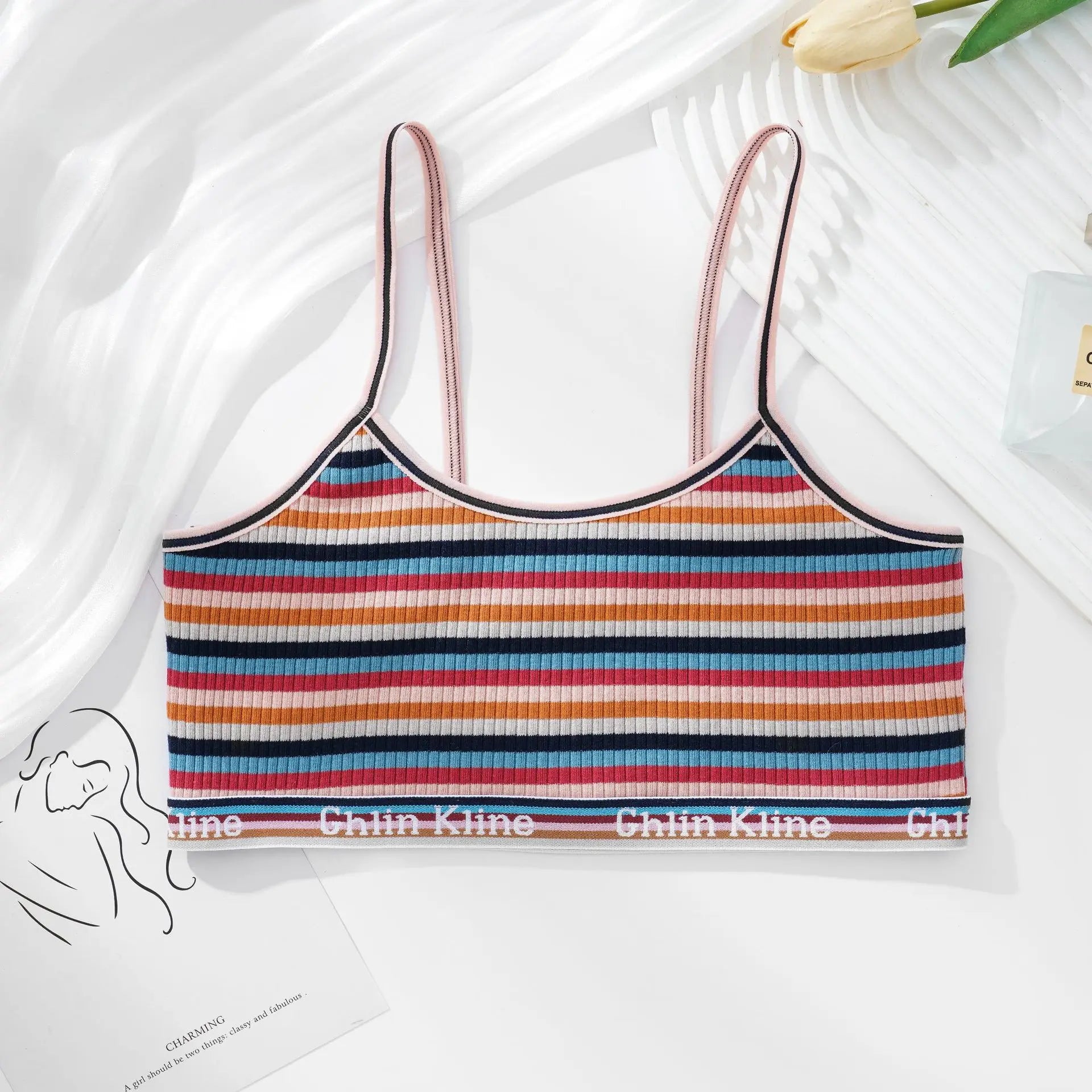 CowLost | product_id-women-s-cotton-thin-striped-wireless-breathable-no-pad-bralette |16