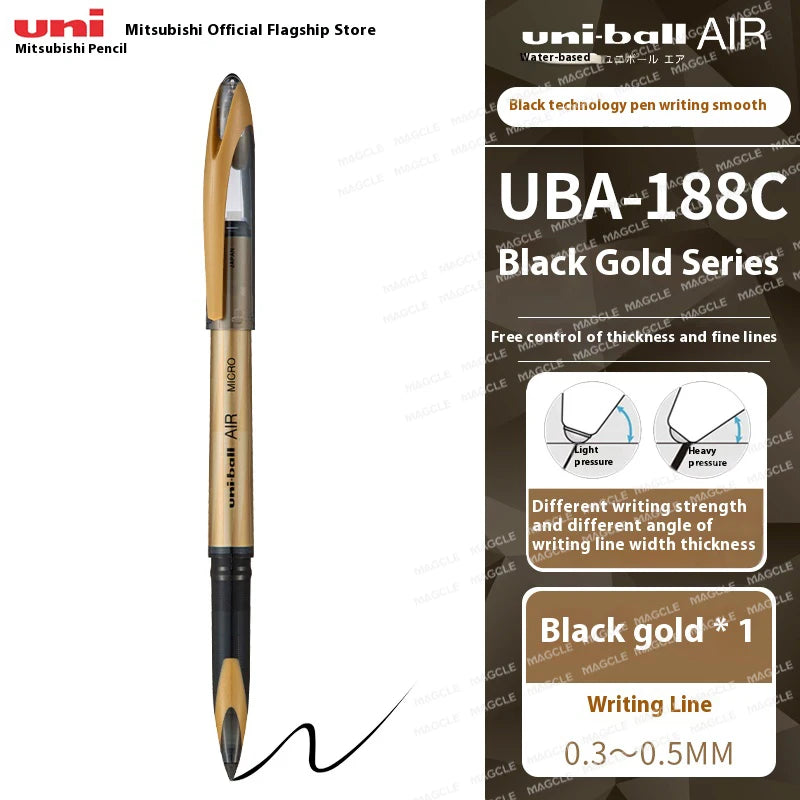 CowLost | product_id-uni-ball-air-uba-188-black-gold-series-gel-pen-quick-dry-high-end-office-pen |16