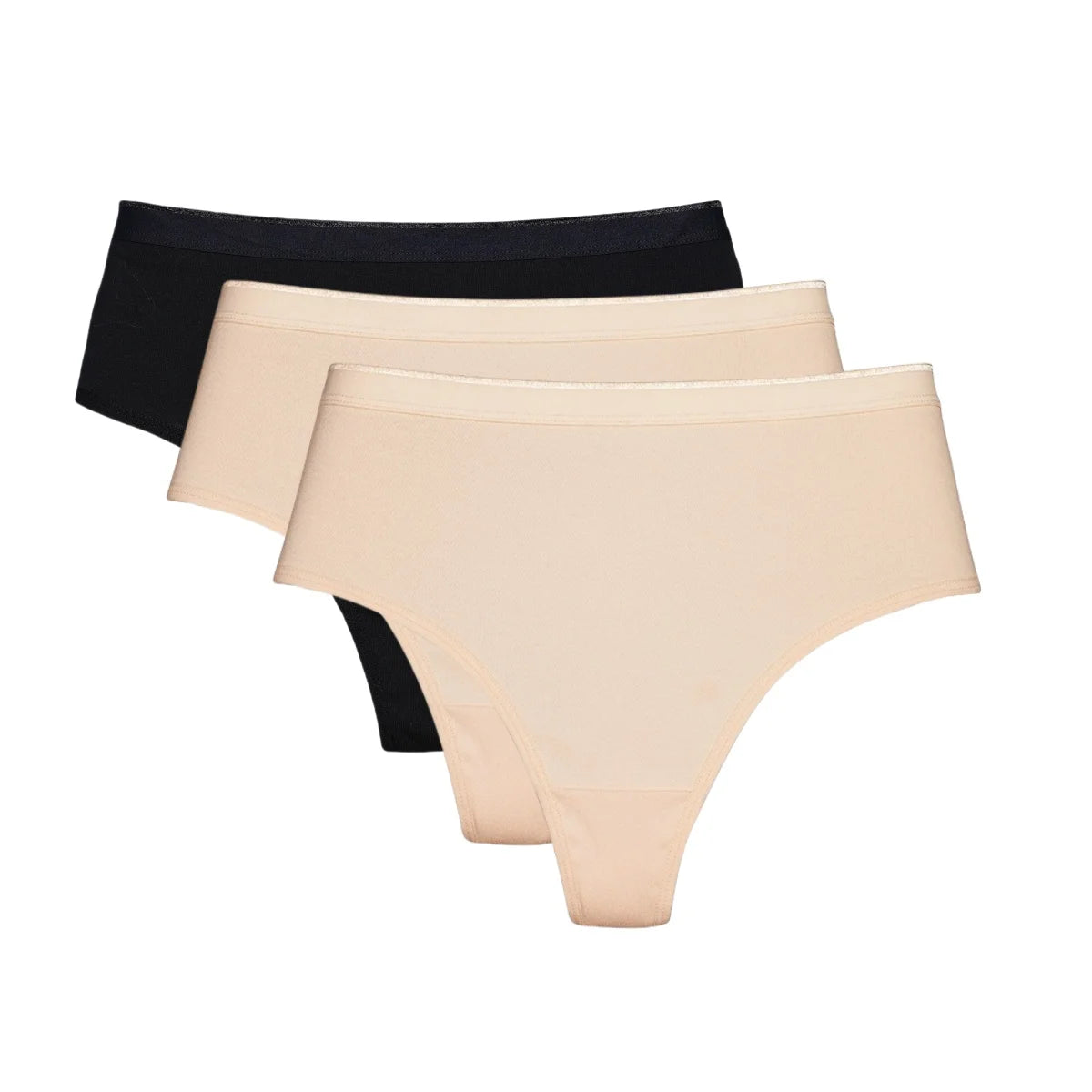 CowLost | product_id-3pcs-women-s-high-rise-cotton-g-string-thong-panties-solid-color-breathable |16