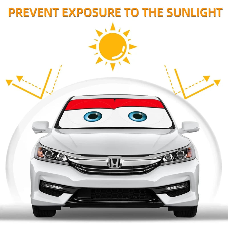 150*70CM Cartoon Eye Car Sunshade Front Window Cover UV Protection