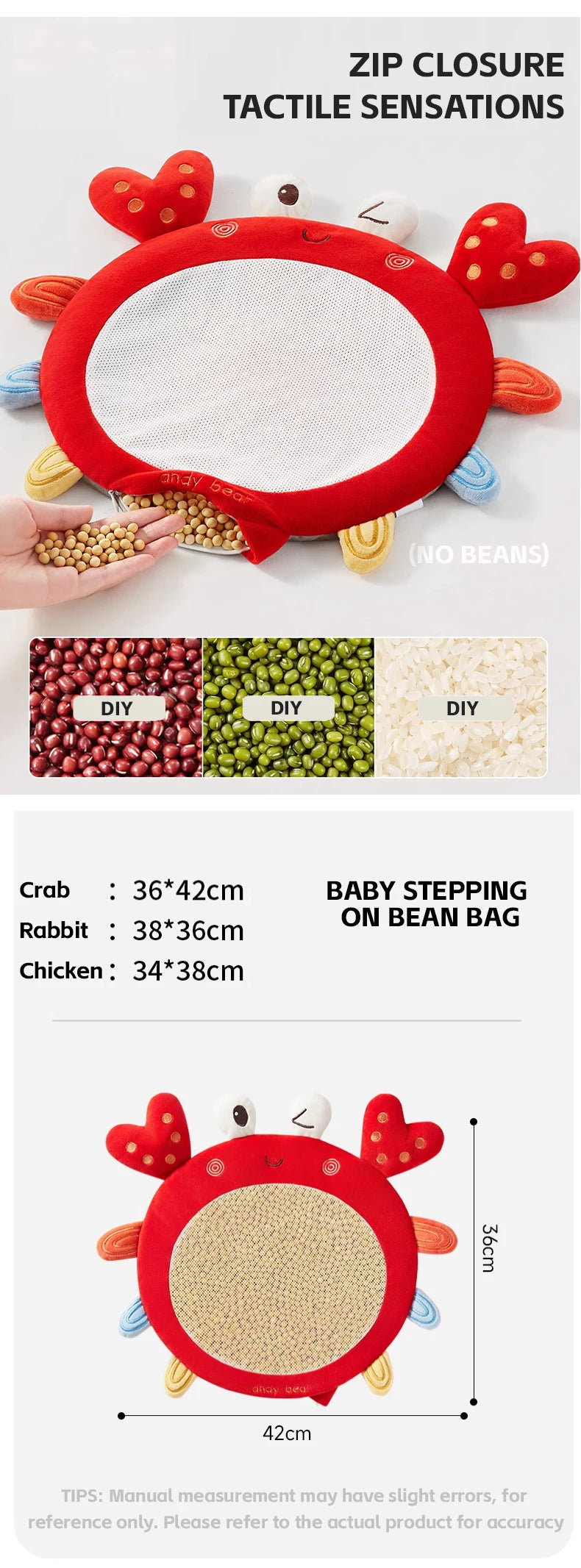 CowLost | baby-early-education-toys-step-on-beans-increase-infant-touch-sensation |10
