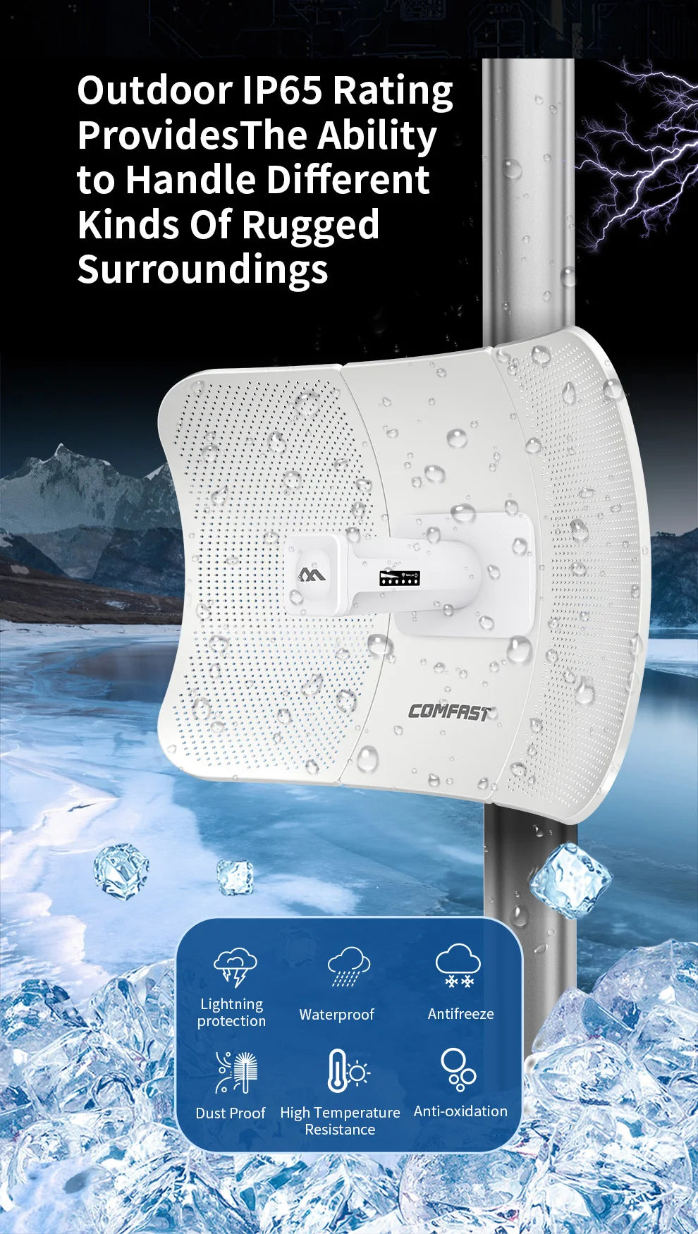 CowLost | comfast-outdoor-access-point-900mbps-long-range-cpe-5ghz-wireless-bridge |11