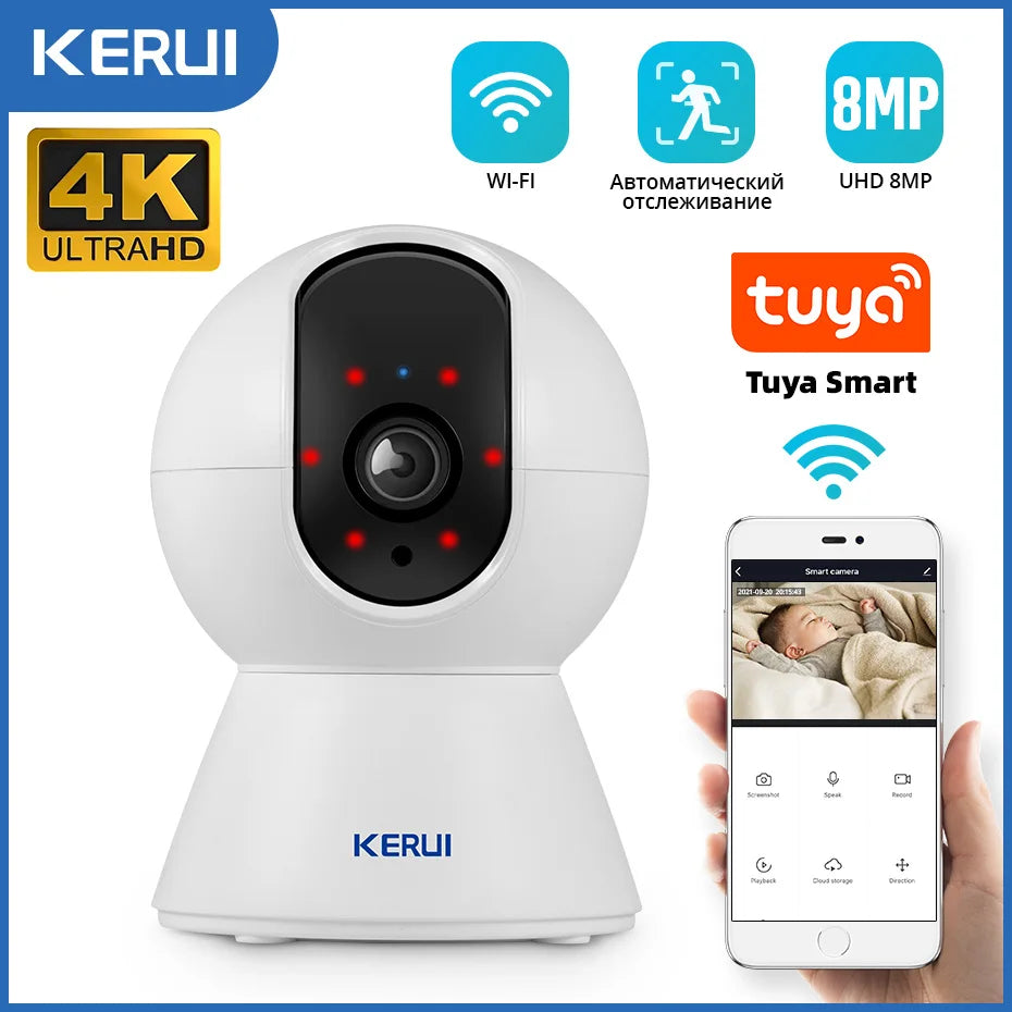 CowLost | 3d-printer-accessories-kerui-8mp-5mp-4k-hd-tuya-smart-mini-indoor-wifi-ip-camera-wireless |1