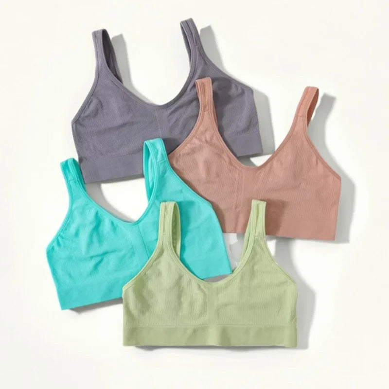 CowLost | product_id-seamless-ribbed-v-neck-tube-crop-top-bra-for-women-breathable-lingerie |1