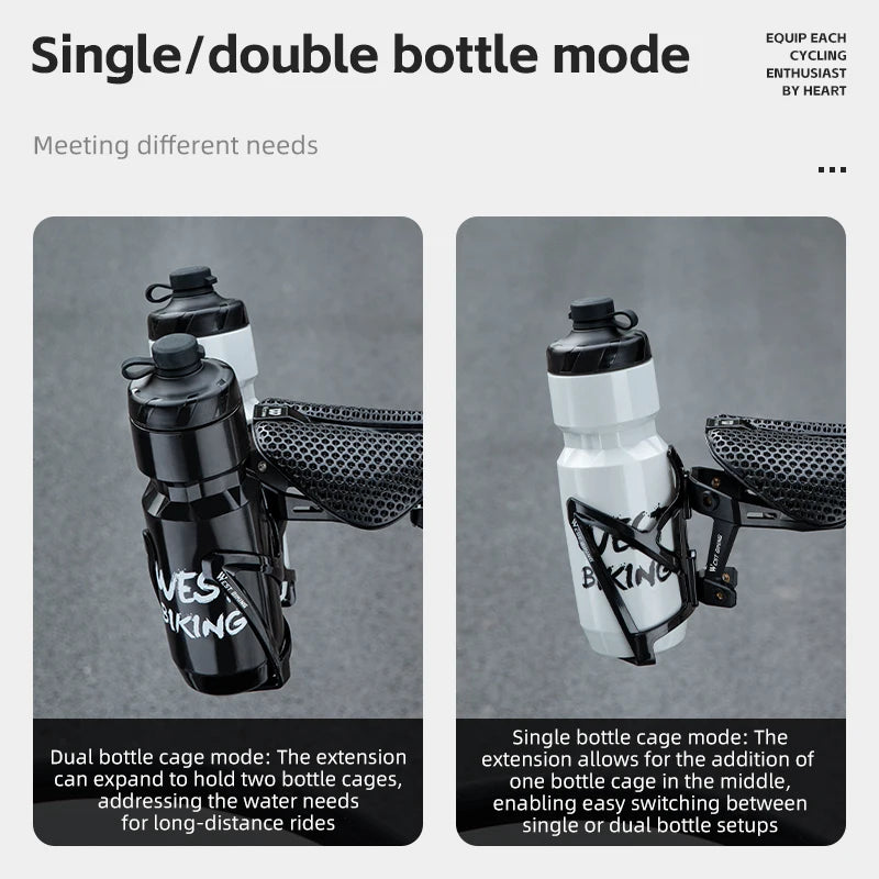CowLost | west-biking-bicycle-water-bottle-cage-extension-mount-for-bike-saddle-single-double-bottles-holder-mtb-road-bike-accessories |4