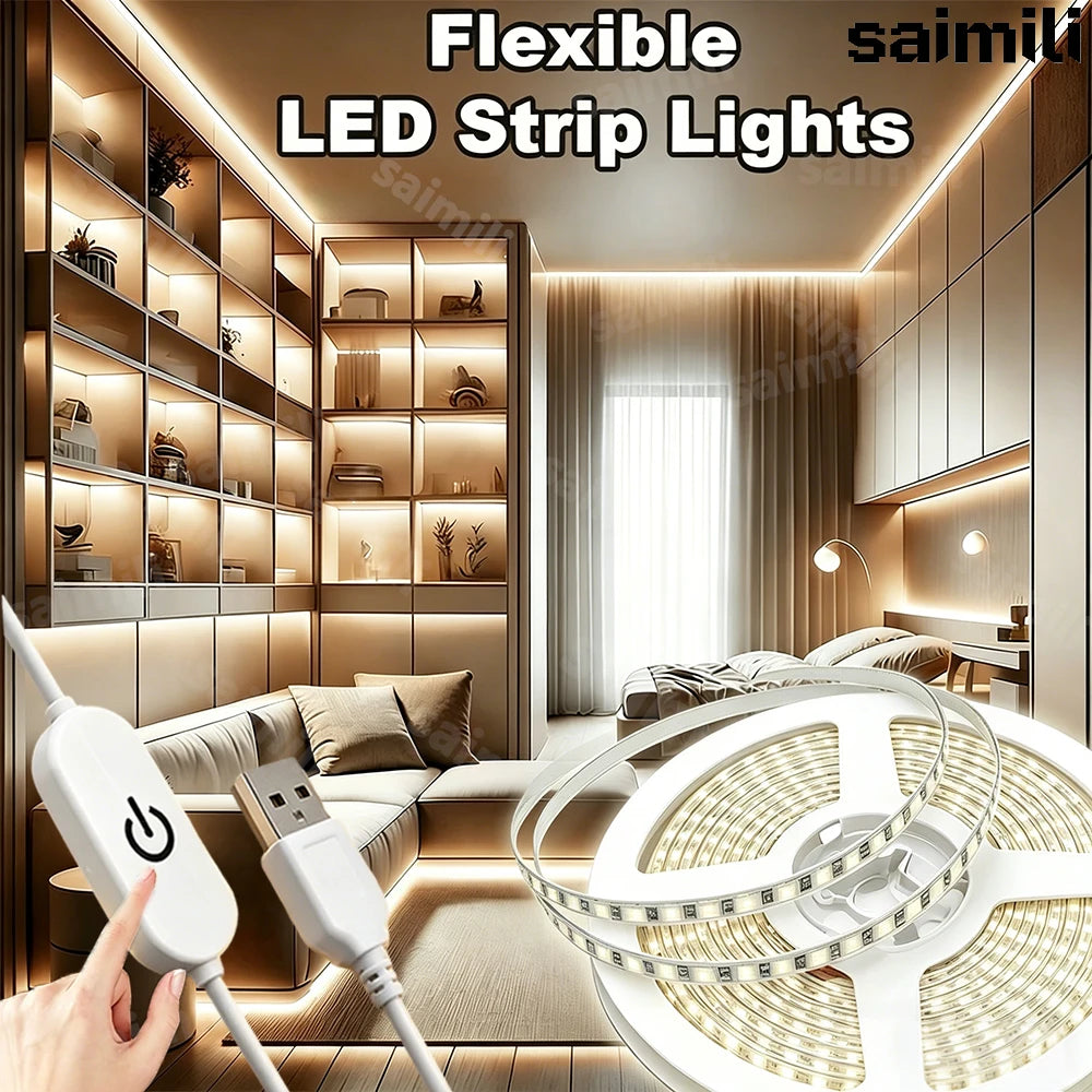 CowLost | tv-led-backlight-strips-bars-product_id-led-strip-lights-2835-smd3528-5v-usb-powered-with-touch-dimmer-for-diy-backlight-and-room-decor |1
