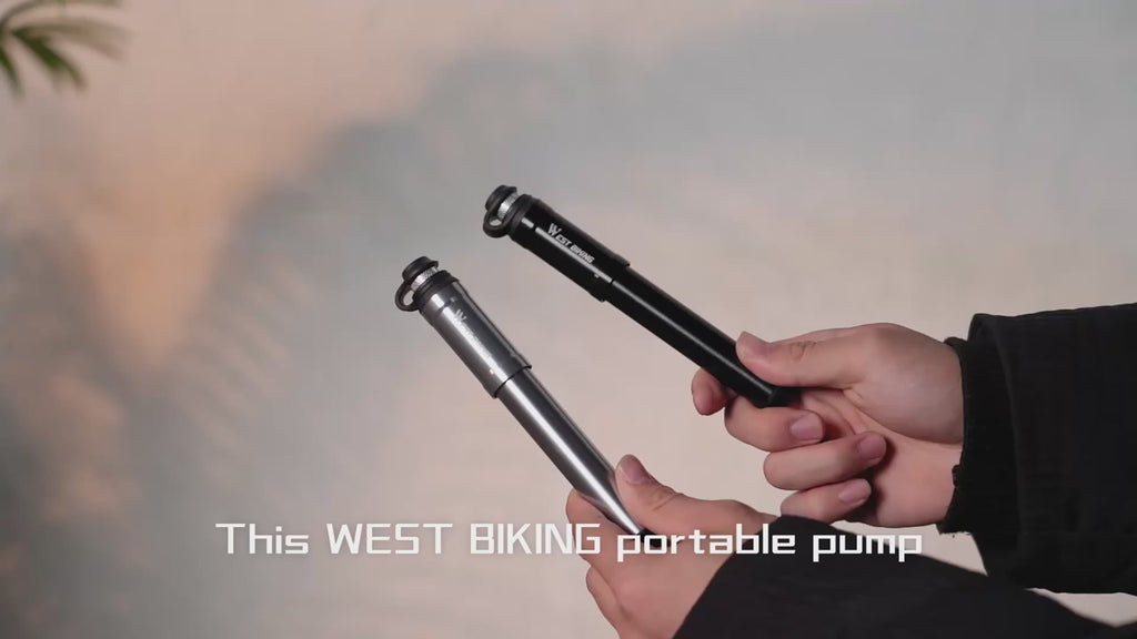 WEST BIKING Mini Portable Bicycle Pump 130PSI for Presta/Schrader Valve
