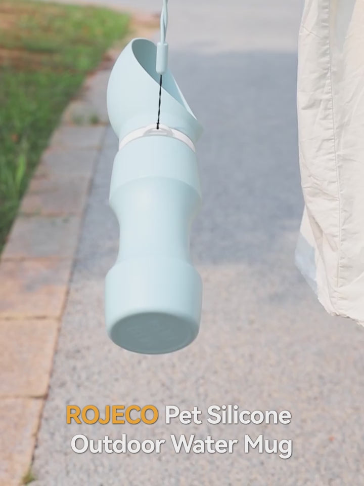 ROJECO Foldable Outdoor Pet Water Bottle 500ml Leakproof